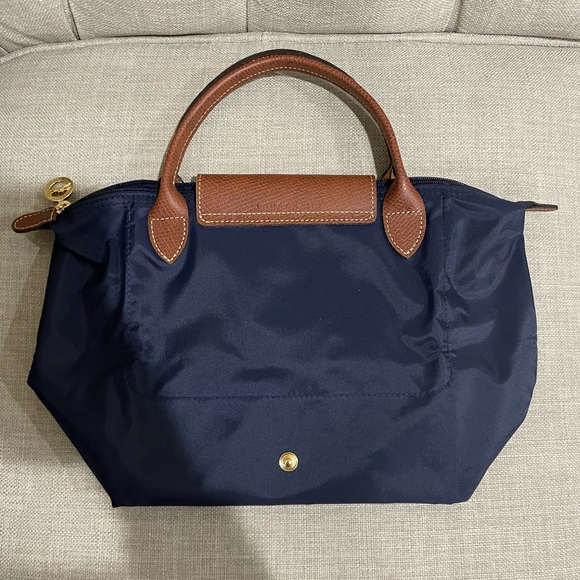 Longchamp Le pliage small tote bag in marine navy blue - Picture 3 of 12